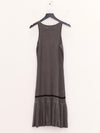 SWAYING 25 Early Autumn Cashmere Blended Vest Pleated Dress SW-SW25PF2L04C2-HUI Gray
